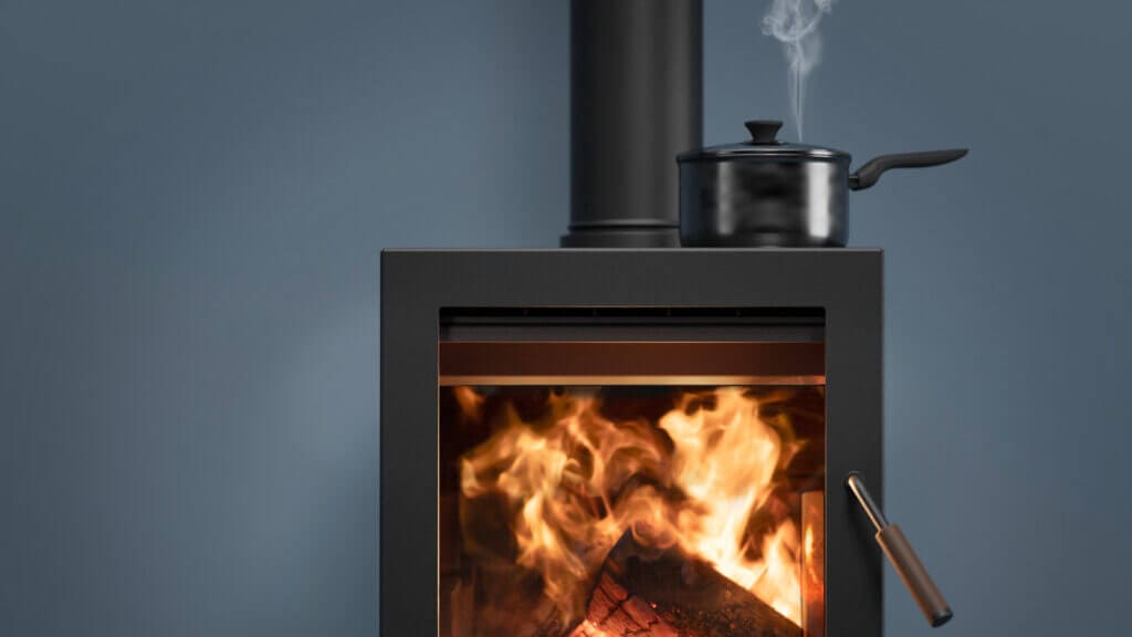 Maxen Cargill 350 Wood Fireplace Stove Top with Cooking Pot