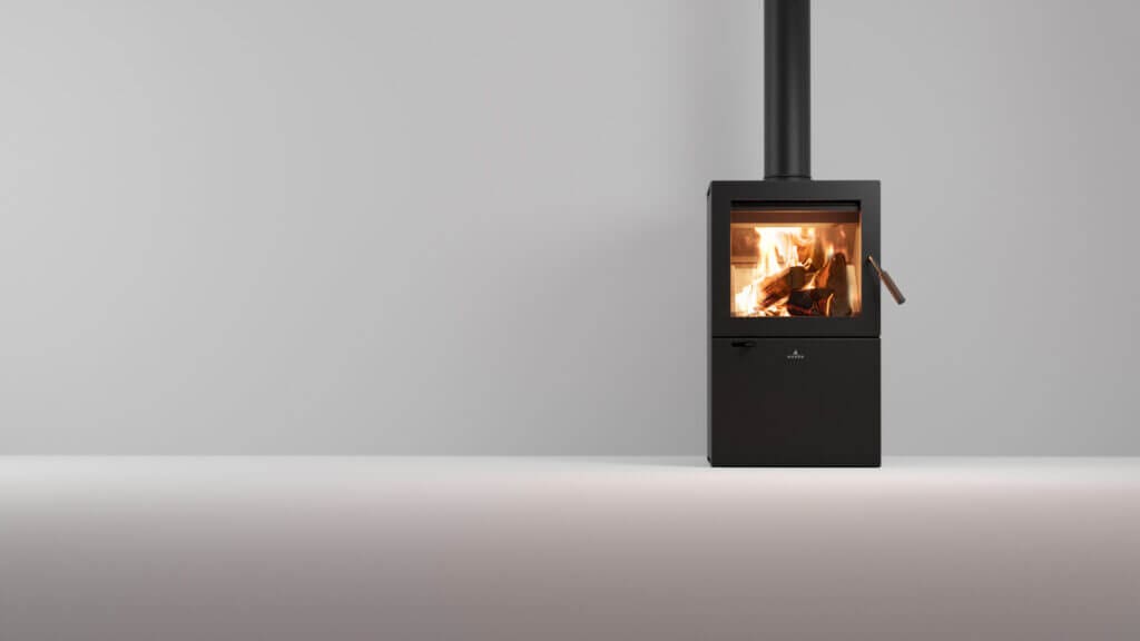 Maxen Cargill 350 Wood Fireplace in grey room