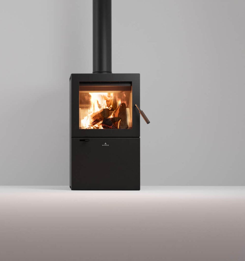 Maxen Cargill 350 Wood Fireplace in grey room