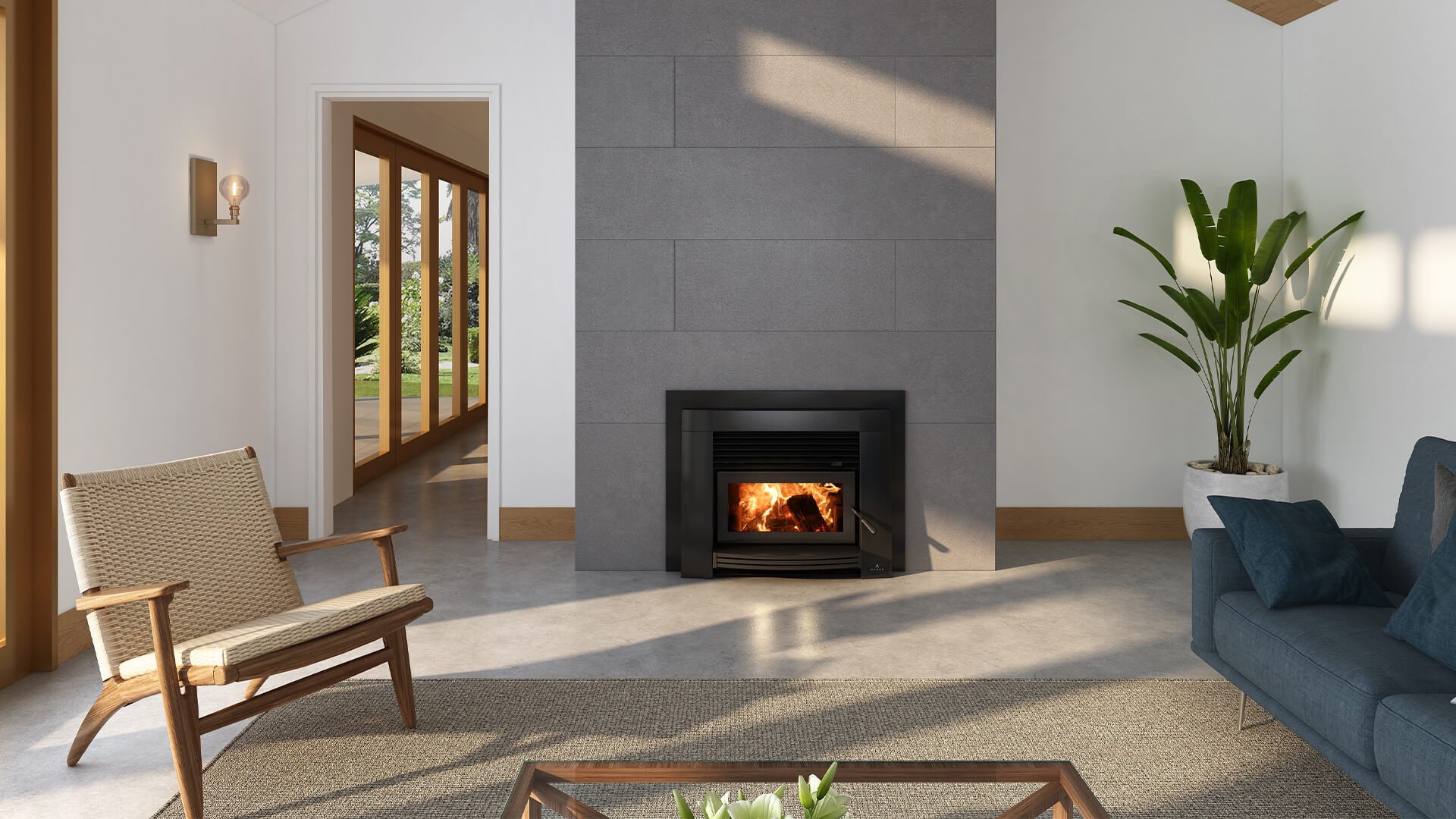 Maxen Forbury 550 Wood Fireplace in living room