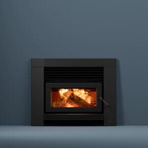 Maxen Forbury Wood Fireplace in navy coloured room