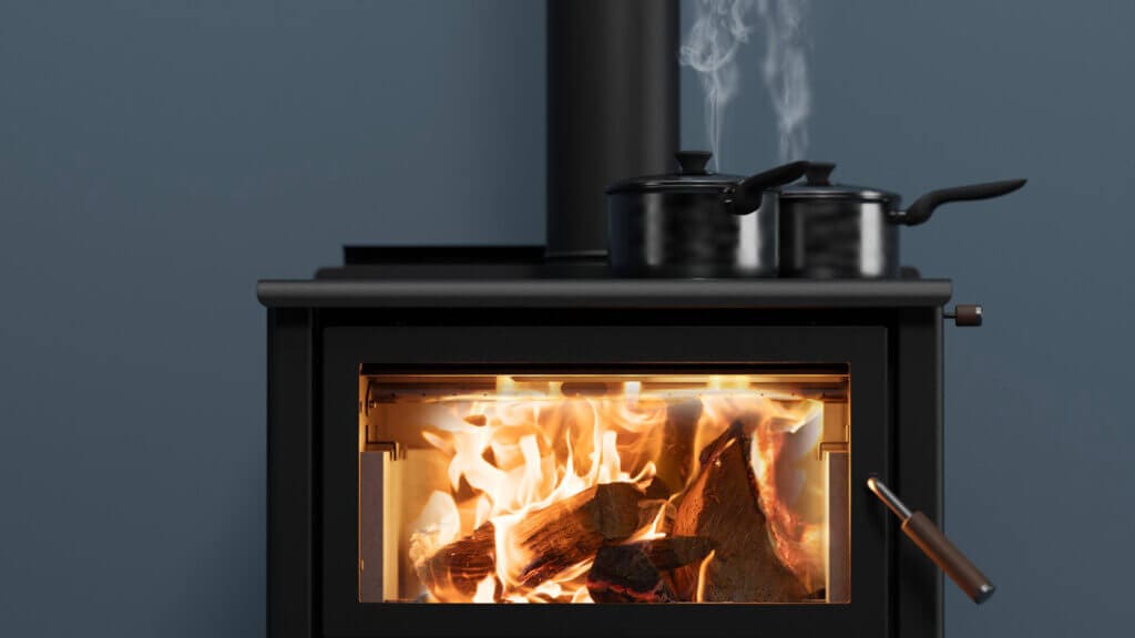 Maxen Kinmont 450 Wood Fireplace Stove Top with Cooking Pots