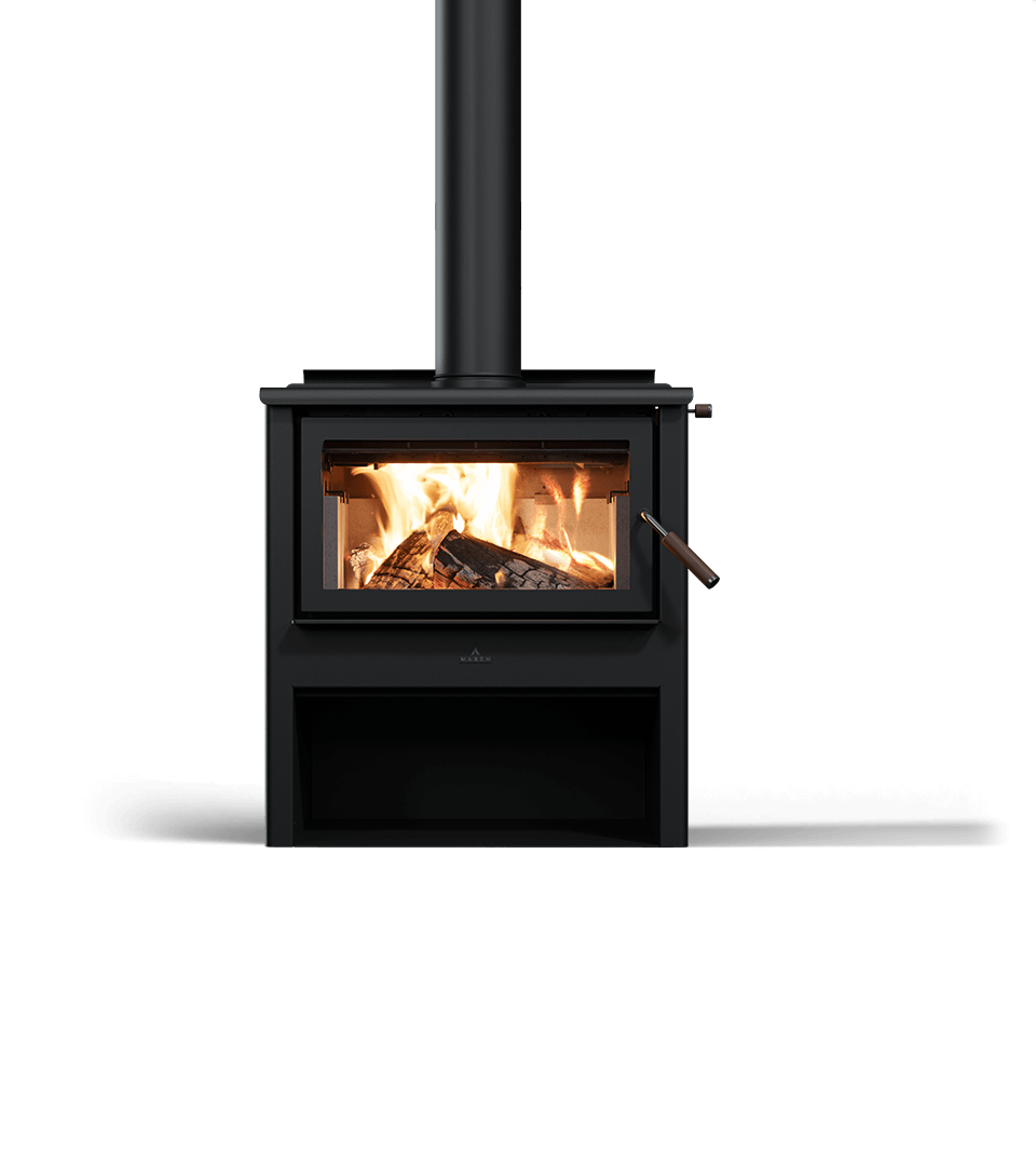 Maxen Kinmont 450 with Wood Stacker Base Wood Fireplace
